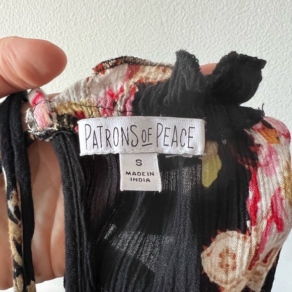 Black Floral Romper Wide Leg Chiffon-Like Material and Off the Shoulder Design - Picture 6 of 6